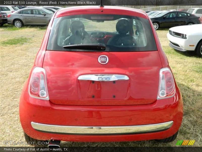 Rosso (Red) / Nero/Nero (Black/Black) 2013 Fiat 500 Lounge