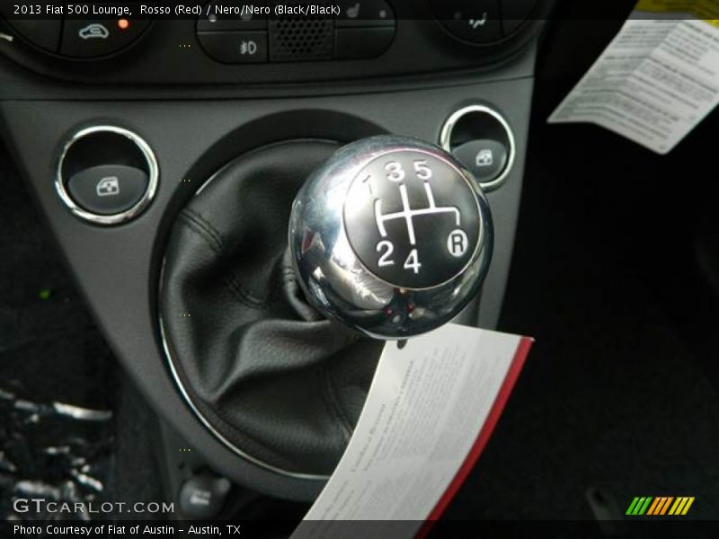 Rosso (Red) / Nero/Nero (Black/Black) 2013 Fiat 500 Lounge