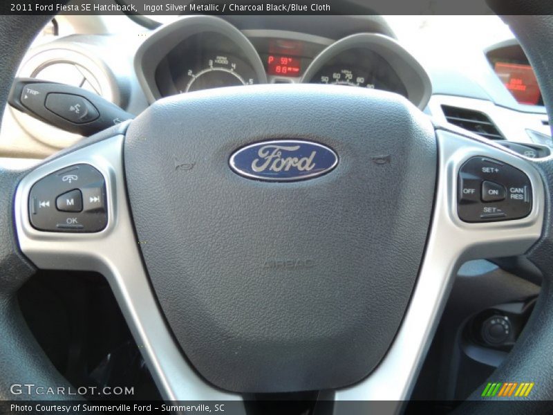 Ingot Silver Metallic / Charcoal Black/Blue Cloth 2011 Ford Fiesta SE Hatchback