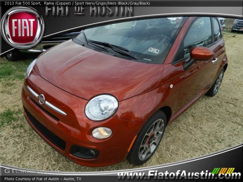 Rame (Copper) / Sport Nero/Grigio/Nero (Black/Gray/Black) 2013 Fiat 500 Sport