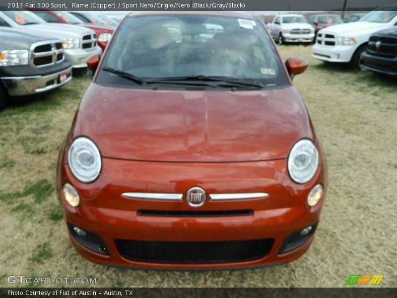 Rame (Copper) / Sport Nero/Grigio/Nero (Black/Gray/Black) 2013 Fiat 500 Sport
