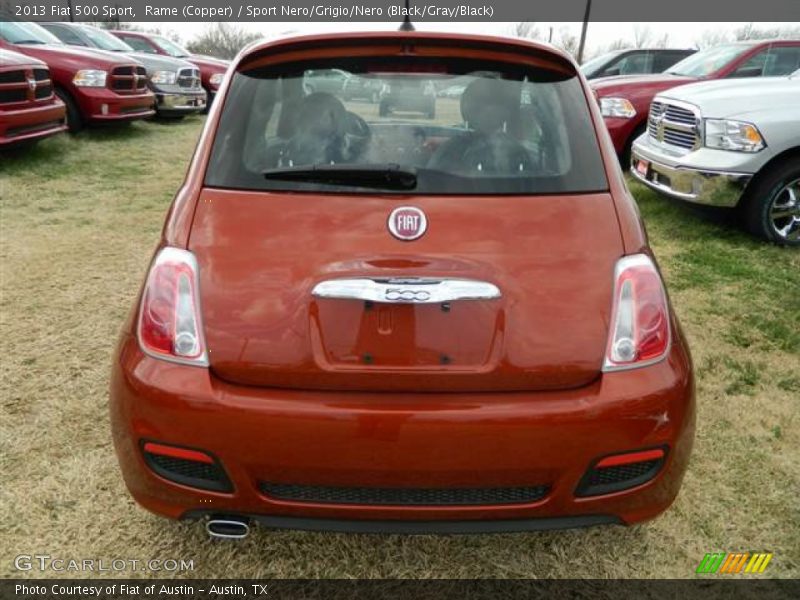 Rame (Copper) / Sport Nero/Grigio/Nero (Black/Gray/Black) 2013 Fiat 500 Sport