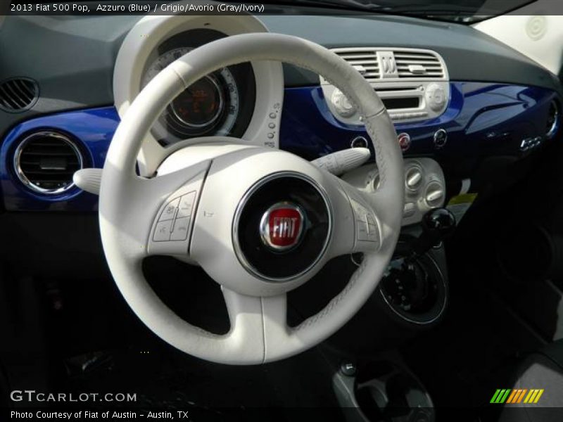 Azzuro (Blue) / Grigio/Avorio (Gray/Ivory) 2013 Fiat 500 Pop