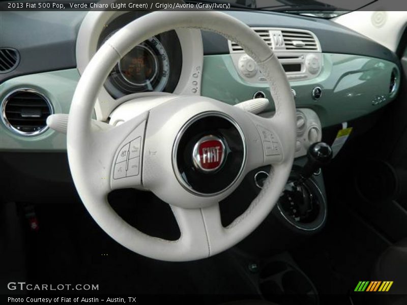 Verde Chiaro (Light Green) / Grigio/Avorio (Gray/Ivory) 2013 Fiat 500 Pop