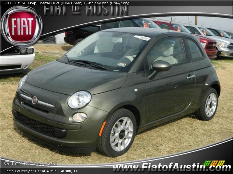 Verde Oliva (Olive Green) / Grigio/Avorio (Gray/Ivory) 2013 Fiat 500 Pop