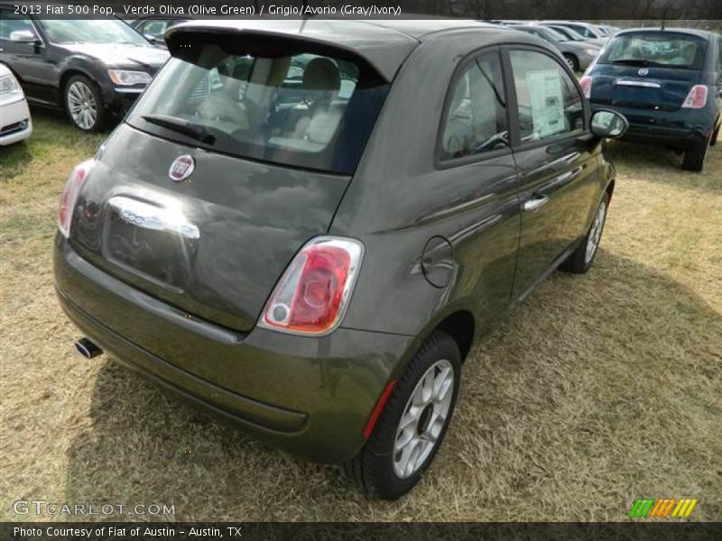 Verde Oliva (Olive Green) / Grigio/Avorio (Gray/Ivory) 2013 Fiat 500 Pop