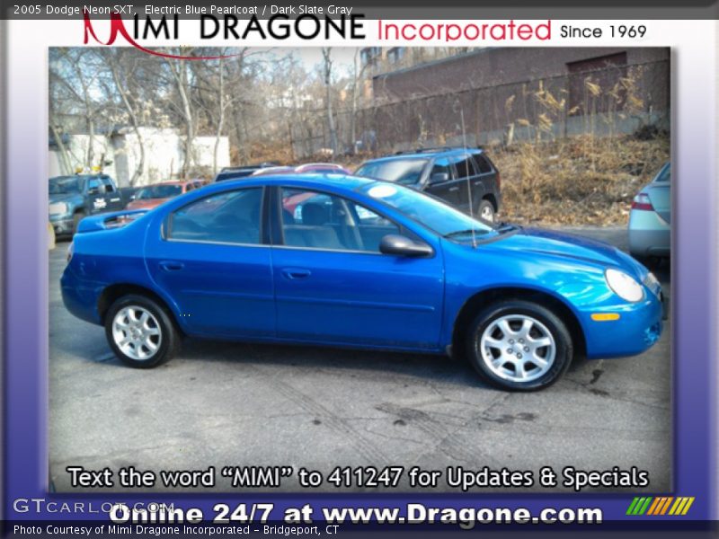 Electric Blue Pearlcoat / Dark Slate Gray 2005 Dodge Neon SXT
