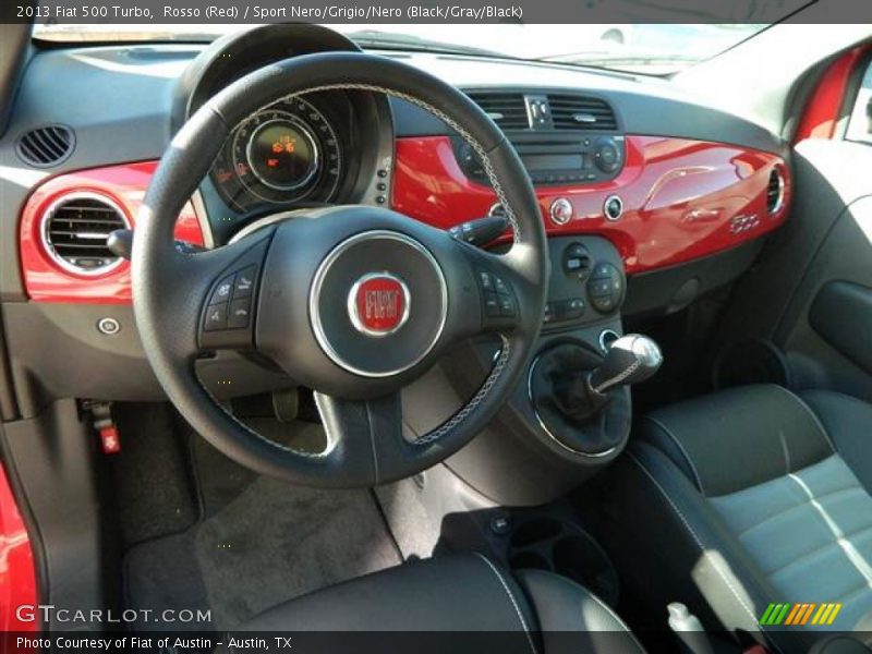 Rosso (Red) / Sport Nero/Grigio/Nero (Black/Gray/Black) 2013 Fiat 500 Turbo