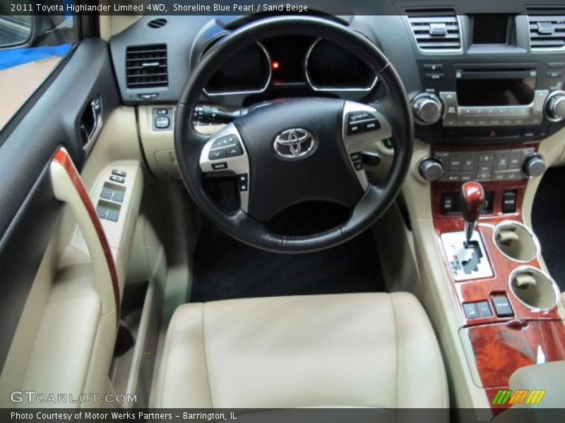 Shoreline Blue Pearl / Sand Beige 2011 Toyota Highlander Limited 4WD