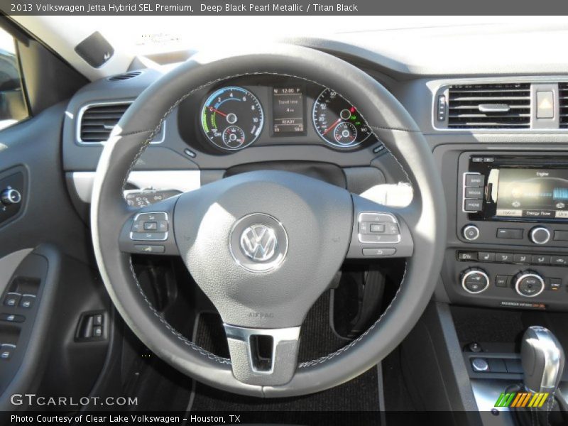 Deep Black Pearl Metallic / Titan Black 2013 Volkswagen Jetta Hybrid SEL Premium