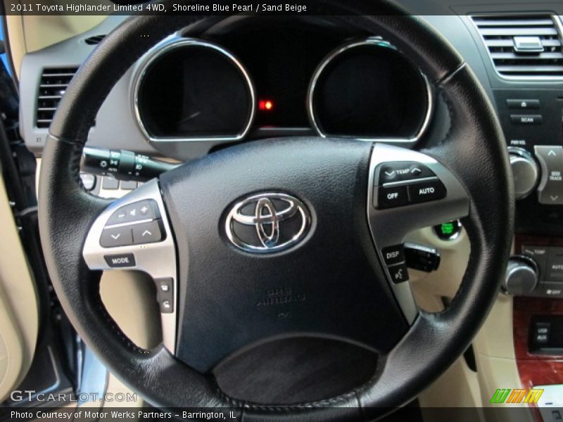 Shoreline Blue Pearl / Sand Beige 2011 Toyota Highlander Limited 4WD