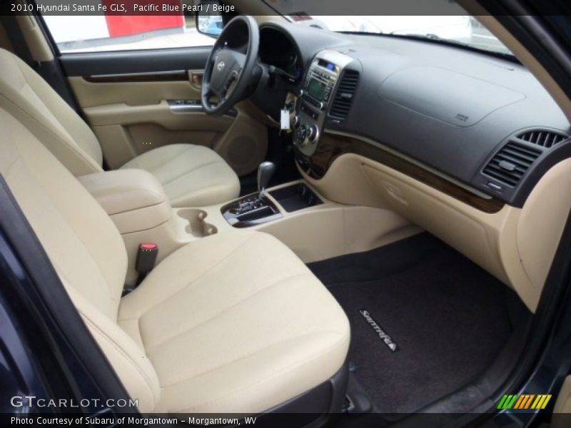 Pacific Blue Pearl / Beige 2010 Hyundai Santa Fe GLS