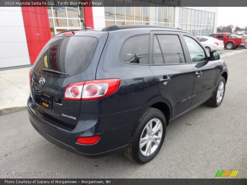 Pacific Blue Pearl / Beige 2010 Hyundai Santa Fe GLS