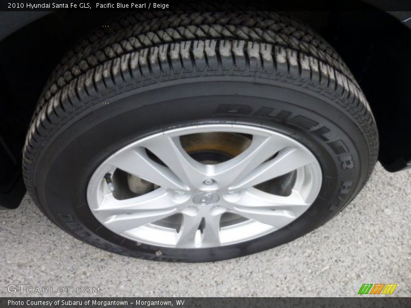 Pacific Blue Pearl / Beige 2010 Hyundai Santa Fe GLS