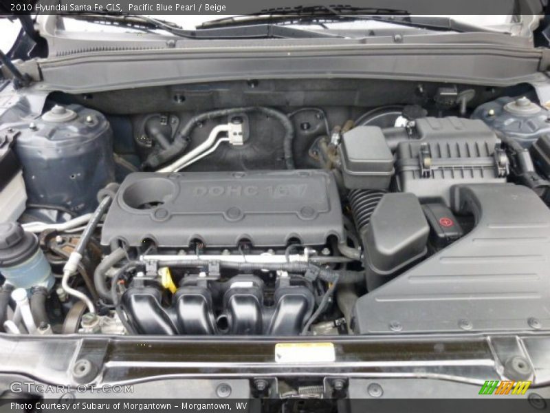 Pacific Blue Pearl / Beige 2010 Hyundai Santa Fe GLS