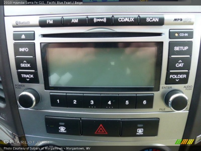 Pacific Blue Pearl / Beige 2010 Hyundai Santa Fe GLS
