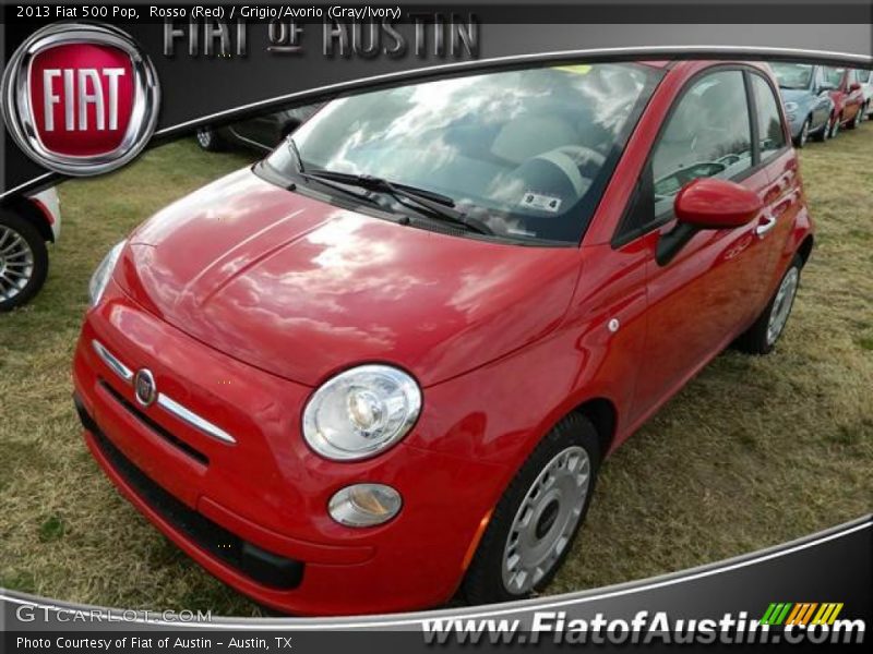 Rosso (Red) / Grigio/Avorio (Gray/Ivory) 2013 Fiat 500 Pop