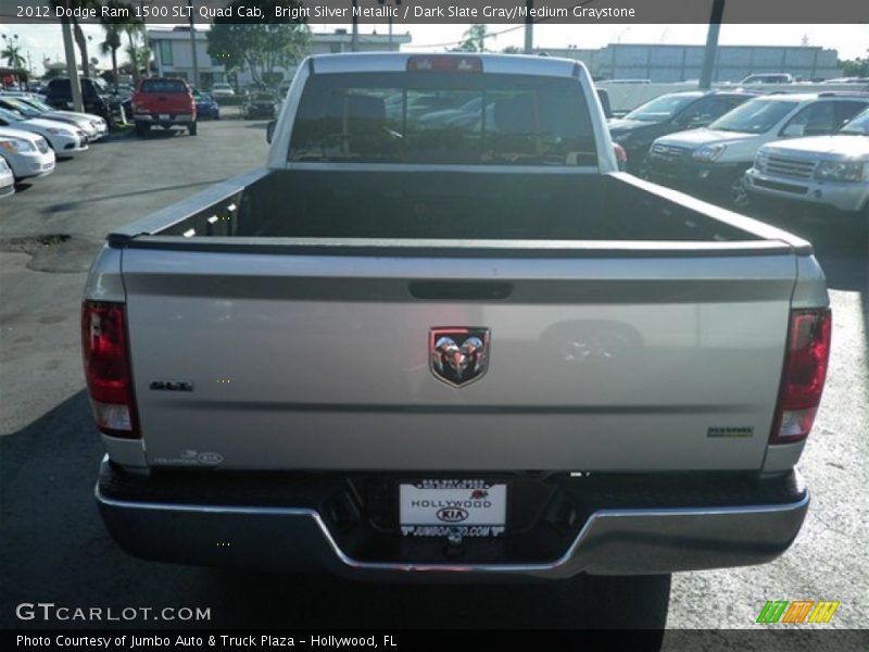 Bright Silver Metallic / Dark Slate Gray/Medium Graystone 2012 Dodge Ram 1500 SLT Quad Cab