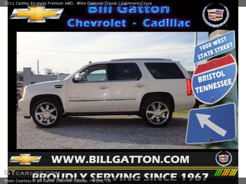 White Diamond Tricoat / Cashmere/Cocoa 2011 Cadillac Escalade Premium AWD