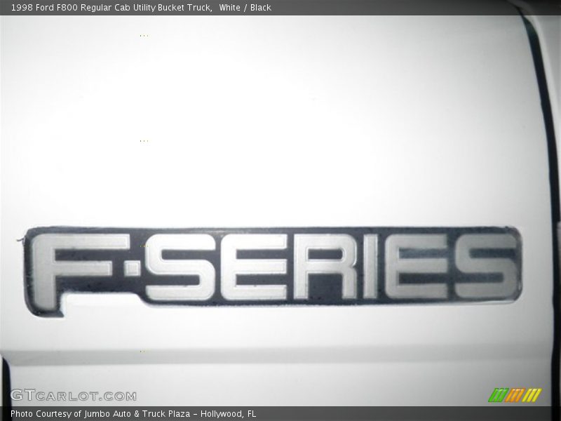 White / Black 1998 Ford F800 Regular Cab Utility Bucket Truck