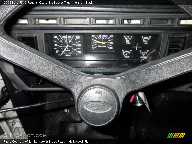White / Black 1998 Ford F800 Regular Cab Utility Bucket Truck