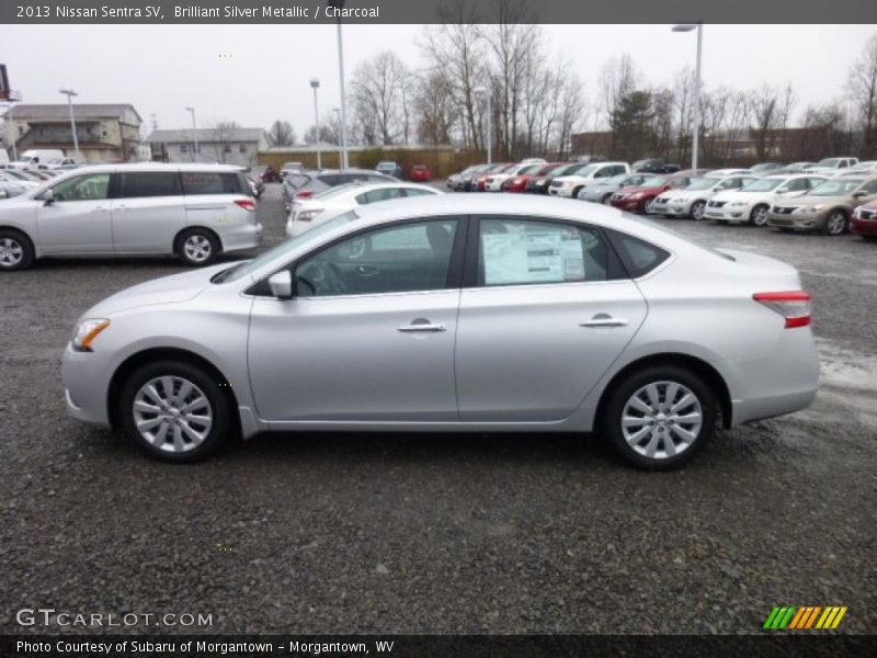 Brilliant Silver Metallic / Charcoal 2013 Nissan Sentra SV
