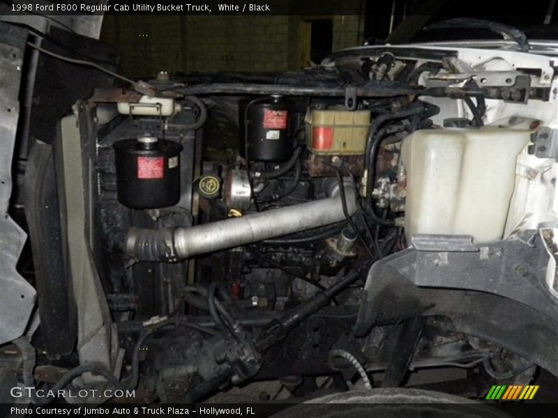 White / Black 1998 Ford F800 Regular Cab Utility Bucket Truck