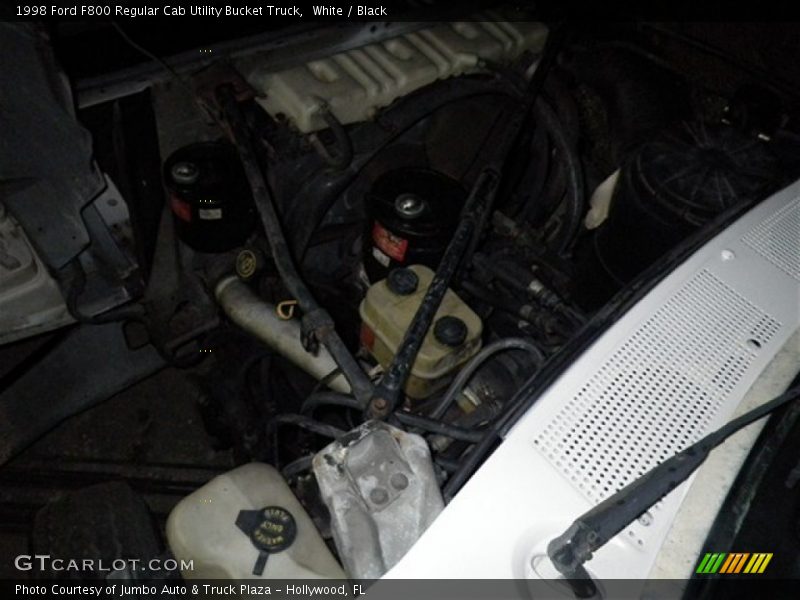 White / Black 1998 Ford F800 Regular Cab Utility Bucket Truck