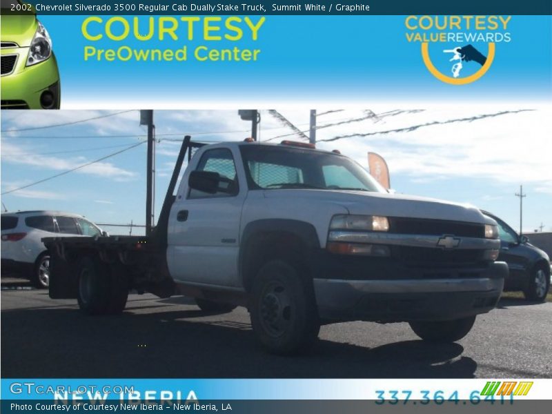 Summit White / Graphite 2002 Chevrolet Silverado 3500 Regular Cab Dually Stake Truck