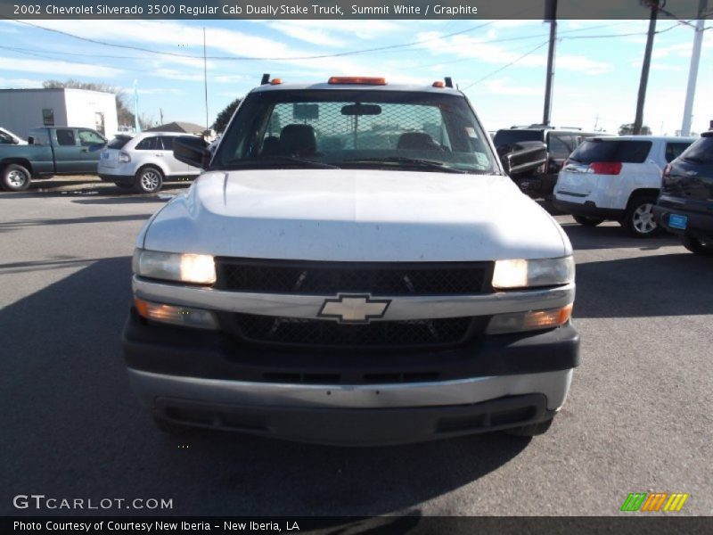 Summit White / Graphite 2002 Chevrolet Silverado 3500 Regular Cab Dually Stake Truck
