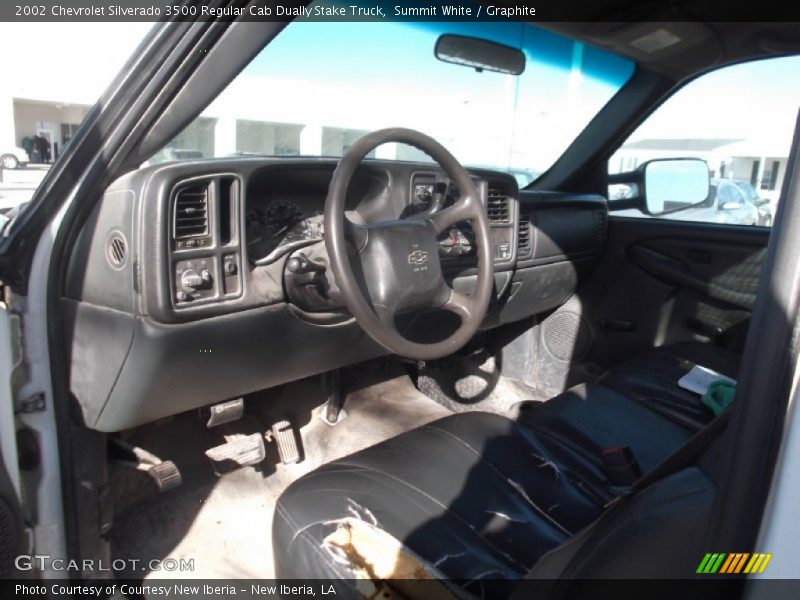 Summit White / Graphite 2002 Chevrolet Silverado 3500 Regular Cab Dually Stake Truck