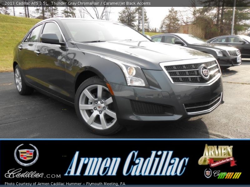 Thunder Gray ChromaFlair / Caramel/Jet Black Accents 2013 Cadillac ATS 2.5L