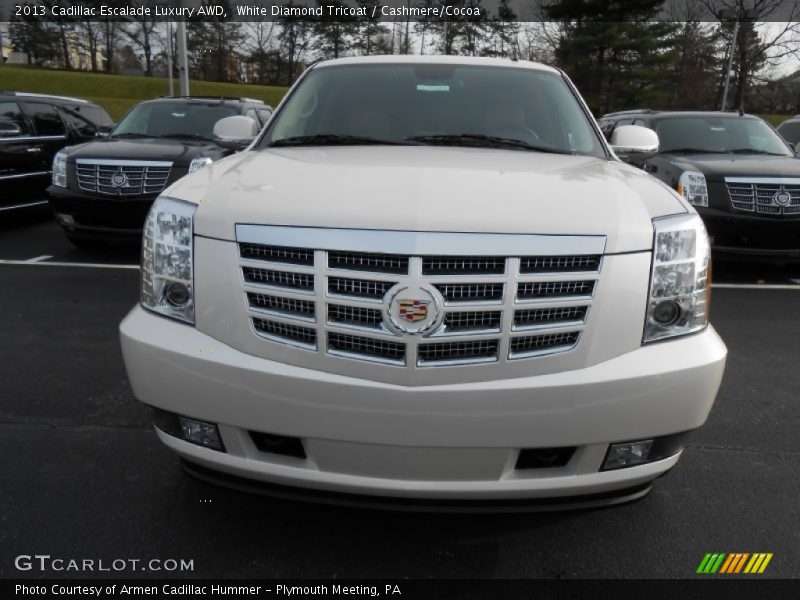 White Diamond Tricoat / Cashmere/Cocoa 2013 Cadillac Escalade Luxury AWD