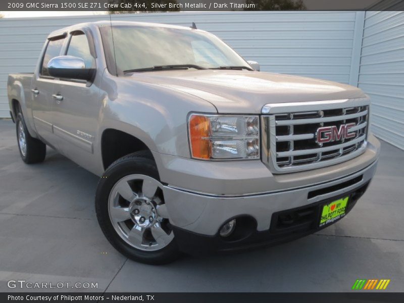 Silver Birch Metallic / Dark Titanium 2009 GMC Sierra 1500 SLE Z71 Crew Cab 4x4