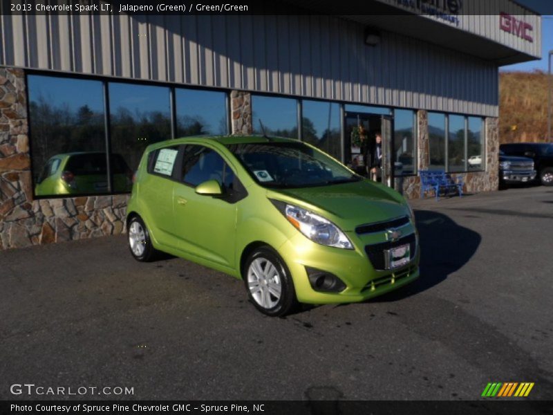 Jalapeno (Green) / Green/Green 2013 Chevrolet Spark LT