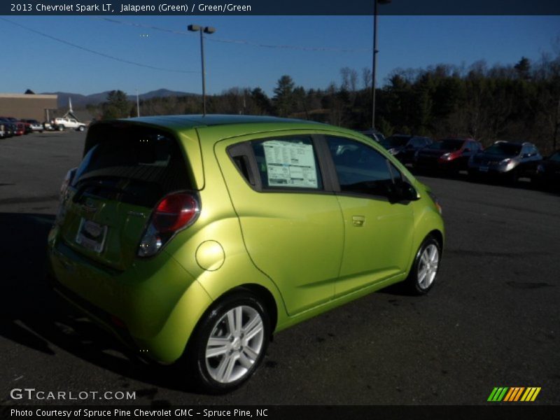 Jalapeno (Green) / Green/Green 2013 Chevrolet Spark LT