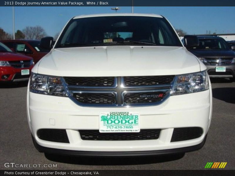 White / Black 2013 Dodge Journey American Value Package