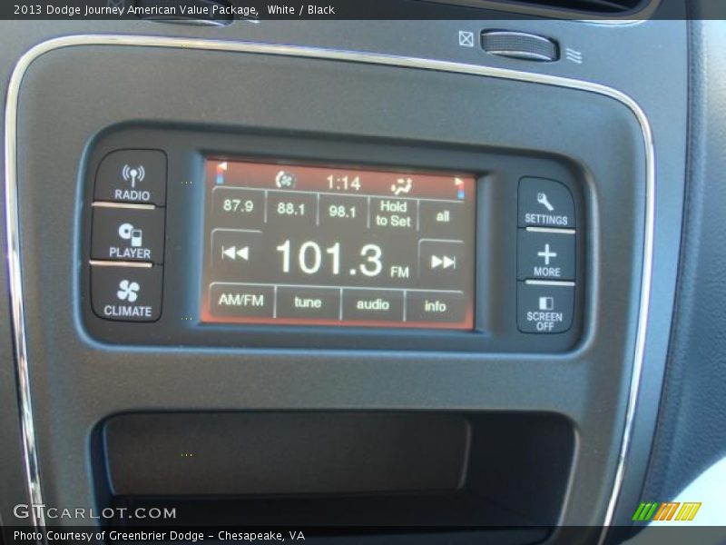 White / Black 2013 Dodge Journey American Value Package