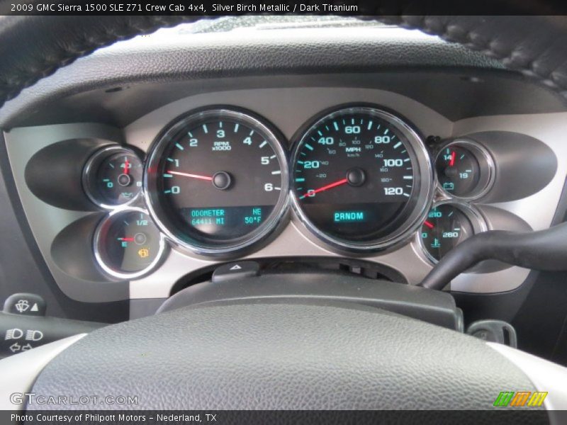 Silver Birch Metallic / Dark Titanium 2009 GMC Sierra 1500 SLE Z71 Crew Cab 4x4