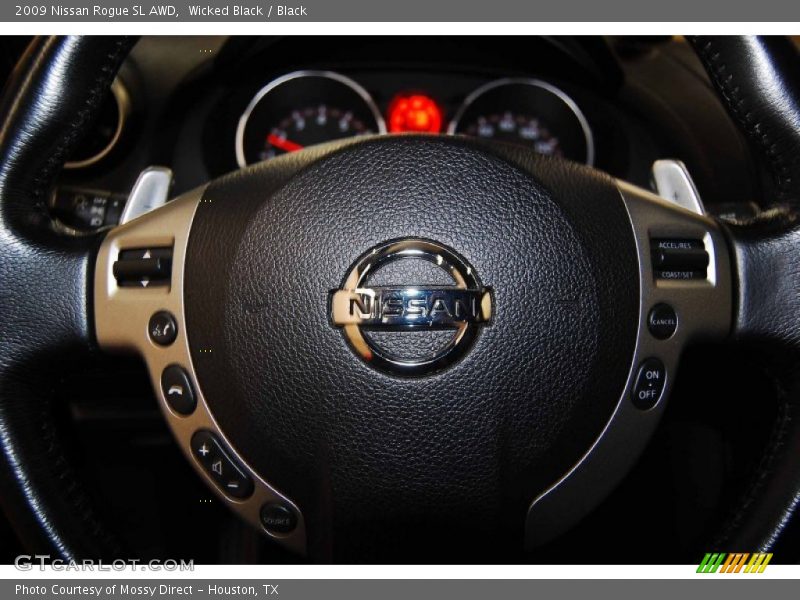 Wicked Black / Black 2009 Nissan Rogue SL AWD