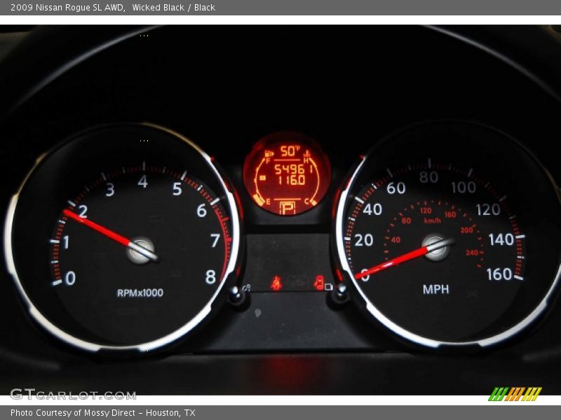Wicked Black / Black 2009 Nissan Rogue SL AWD