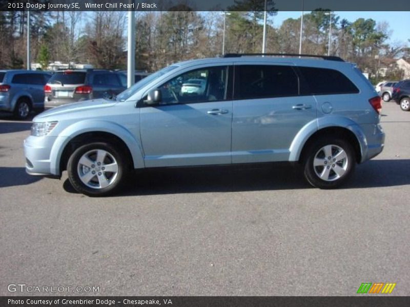 Winter Chill Pearl / Black 2013 Dodge Journey SE