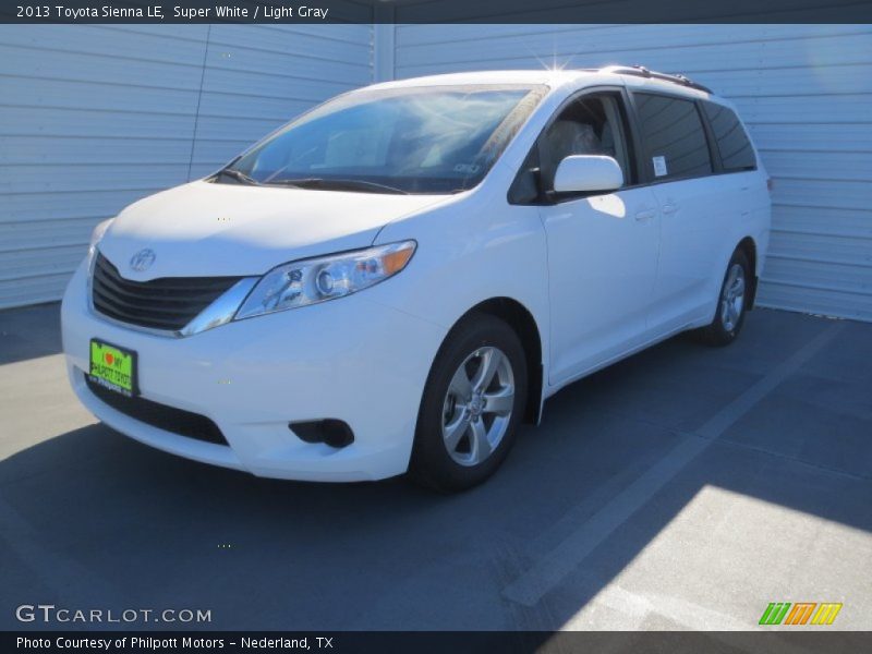 Super White / Light Gray 2013 Toyota Sienna LE