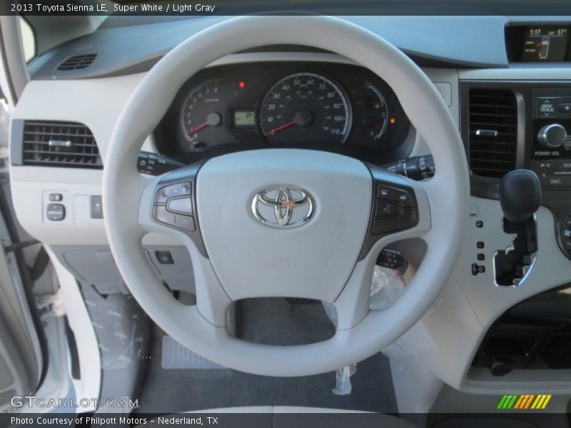 Super White / Light Gray 2013 Toyota Sienna LE