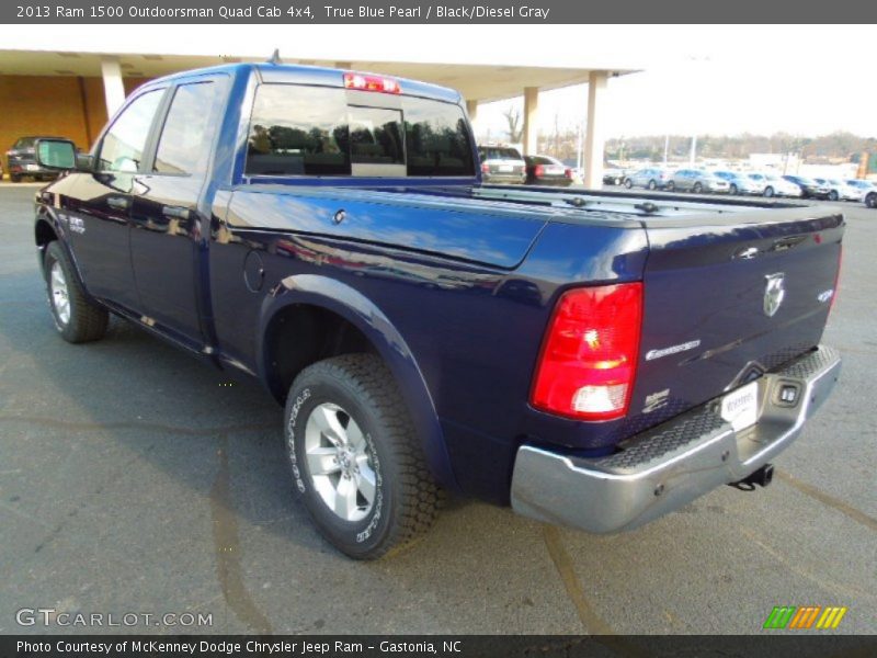 True Blue Pearl / Black/Diesel Gray 2013 Ram 1500 Outdoorsman Quad Cab 4x4