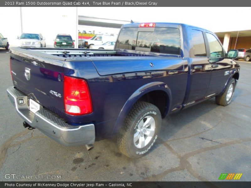 True Blue Pearl / Black/Diesel Gray 2013 Ram 1500 Outdoorsman Quad Cab 4x4