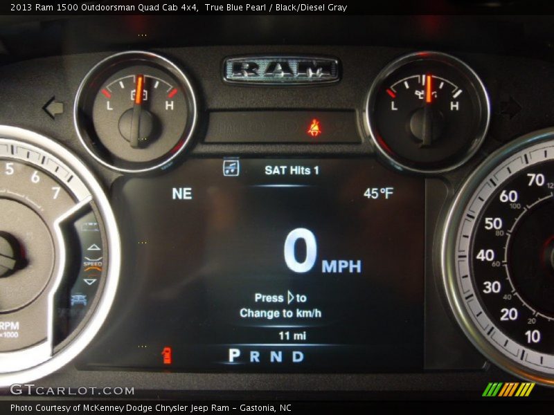 True Blue Pearl / Black/Diesel Gray 2013 Ram 1500 Outdoorsman Quad Cab 4x4