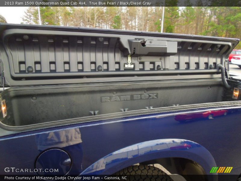 True Blue Pearl / Black/Diesel Gray 2013 Ram 1500 Outdoorsman Quad Cab 4x4