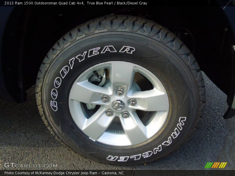 True Blue Pearl / Black/Diesel Gray 2013 Ram 1500 Outdoorsman Quad Cab 4x4