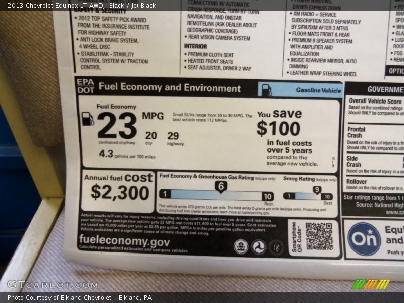 Black / Jet Black 2013 Chevrolet Equinox LT AWD